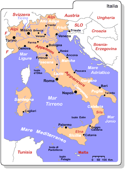 italija 2022 mapa